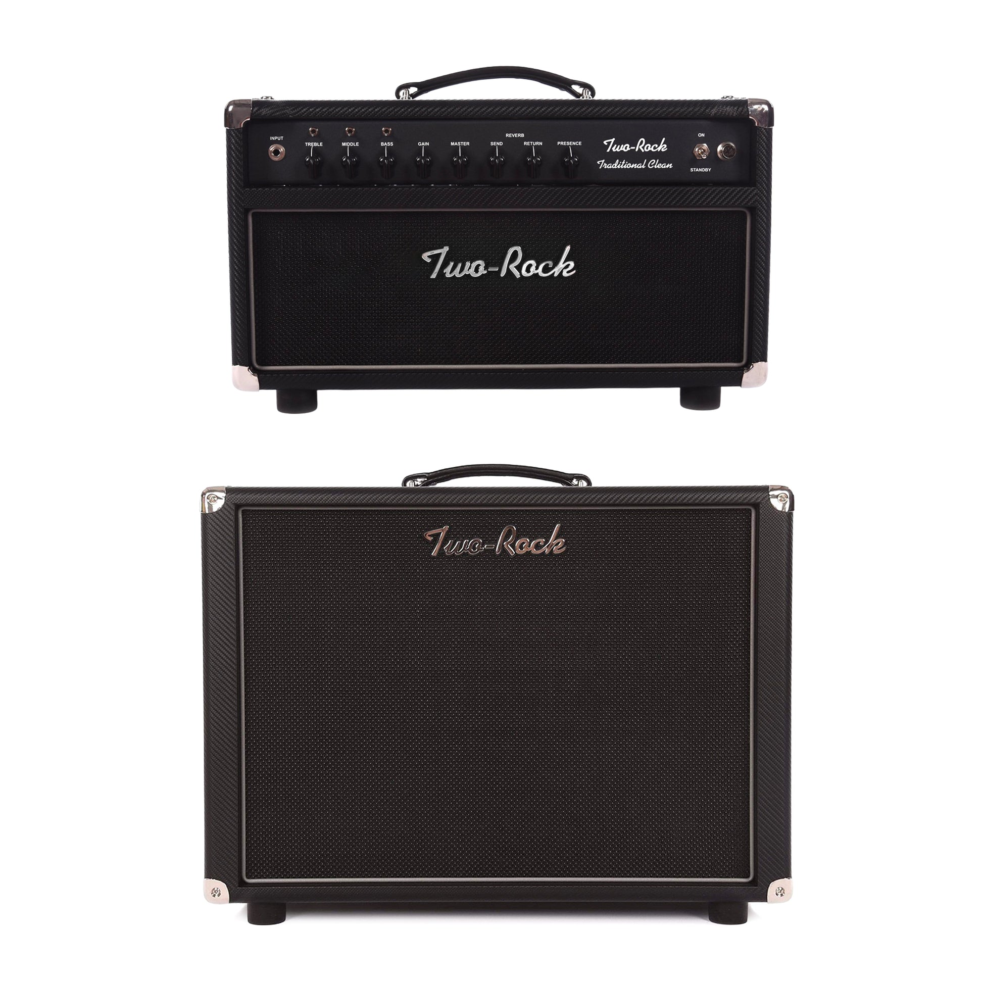 Two Rock Traditional Clean Head and 1x12 Oval Open Cabinet Carbon Fiber Tolex Bundle Amplifiers