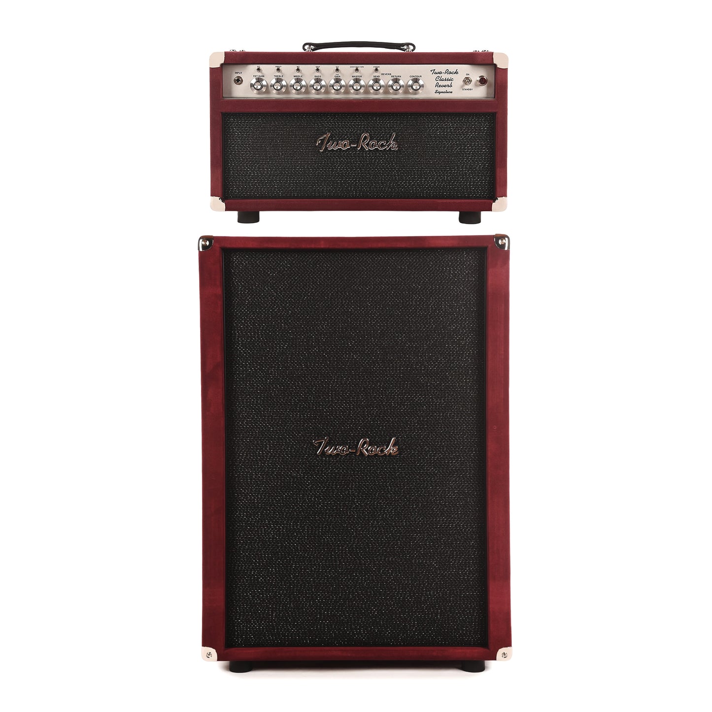 Two Rock Classic Reverb Signature 100/50W Head and 2x12 Vertical Cabinet Burgundy Suede w/Sparkle Matrix Grill Cloth Bundle Amps / Guitar Amps / Guitar Heads