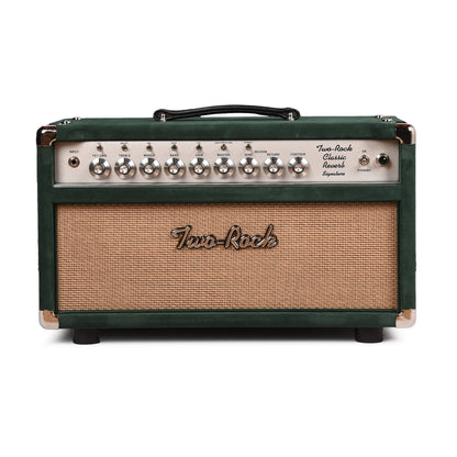 Two Rock Classic Reverb Signature Silver Anodized 100w Head Forest Green Suede w/ Cane Grill & Silver Skirted Knobs Amps / Guitar Amps / Guitar Heads