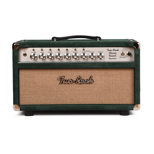 Two Rock Classic Reverb Signature Silver Anodized 100w Head Forest Green Suede w/ Cane Grill & Silver Skirted Knobs Amps / Guitar Amps / Guitar Heads