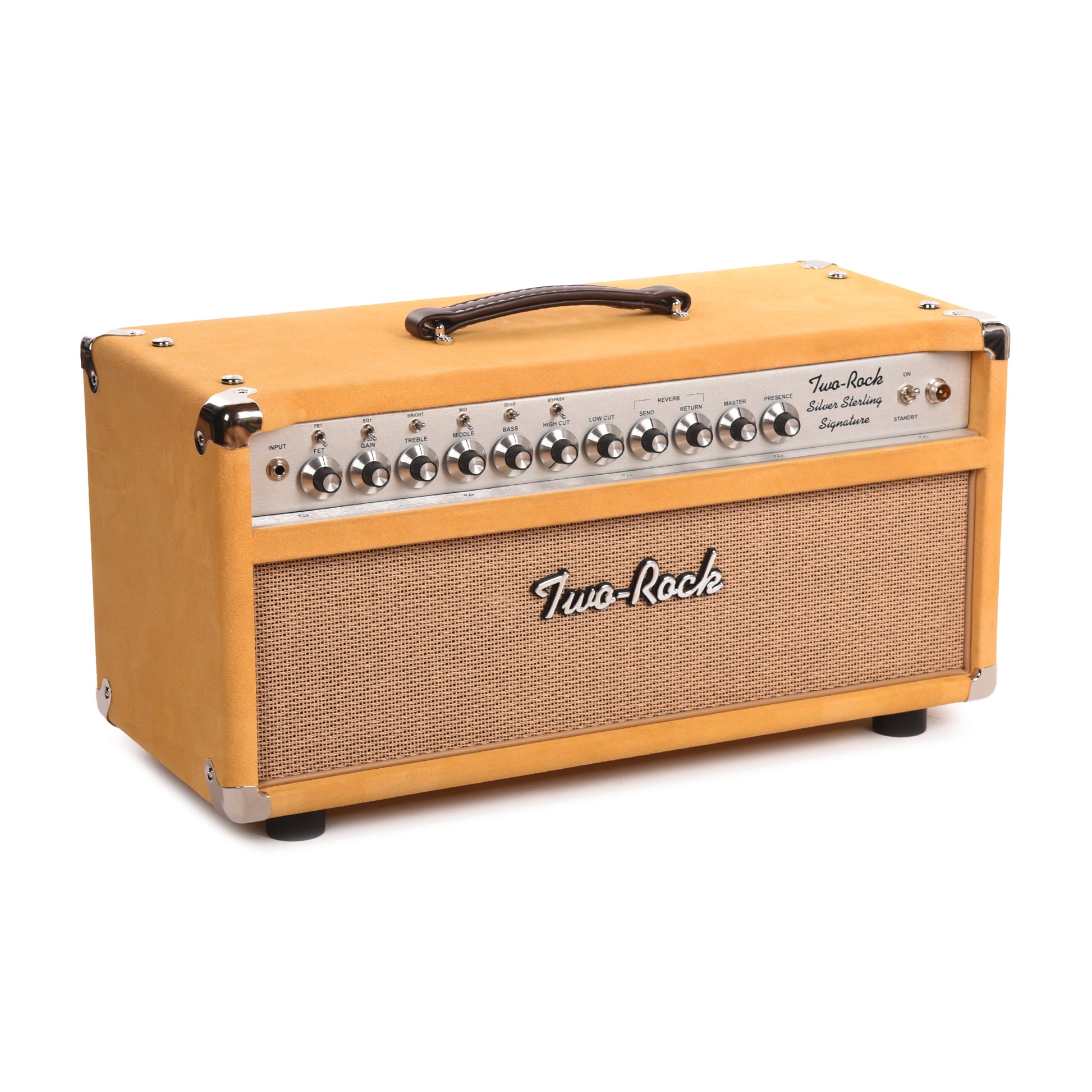 Two Rock Silver Sterling Signature 100W Head Silver Anodize Chasis Gold Suede w/ Cane Grill Amps / Guitar Amps / Guitar Heads