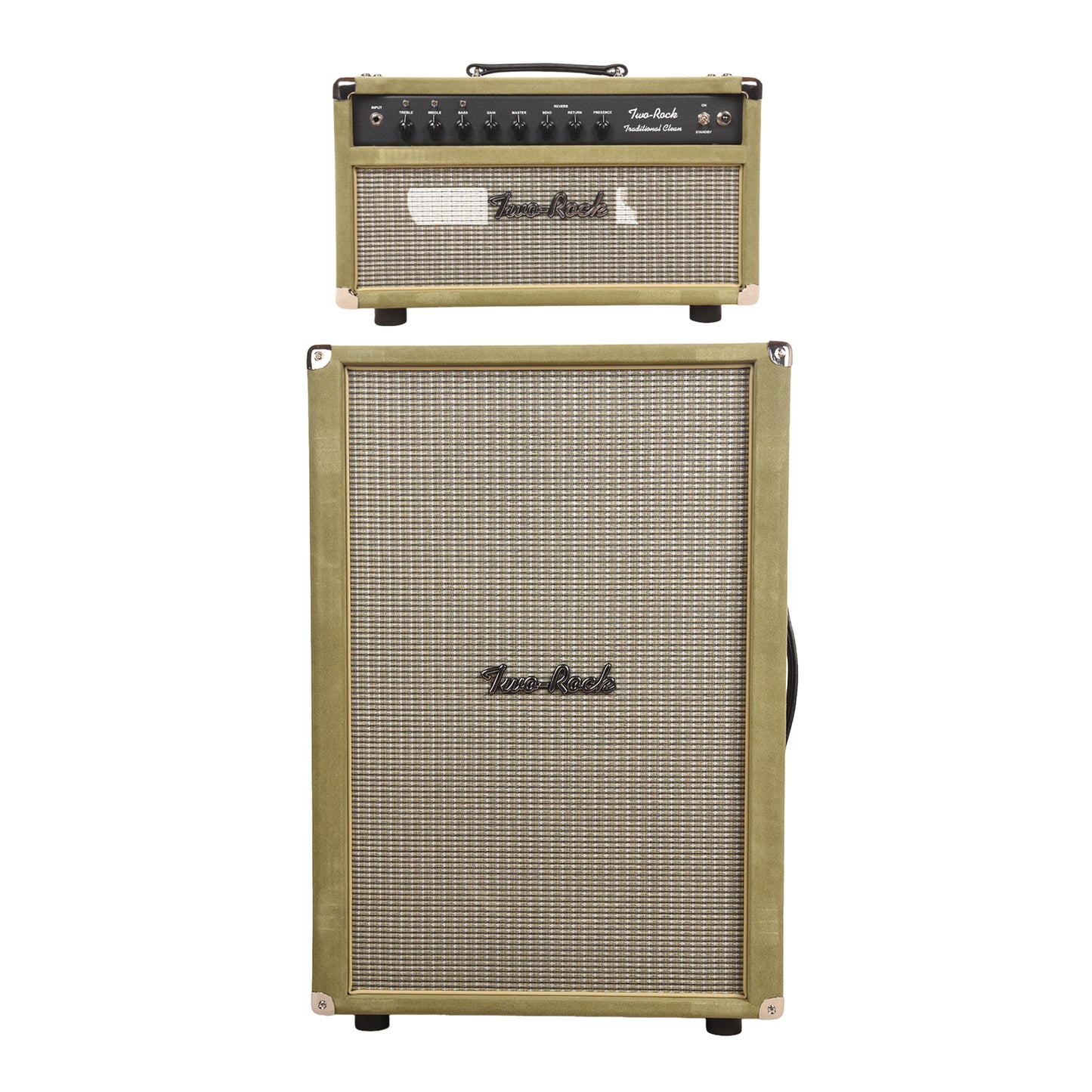Two Rock Traditional Clean 100/50W and 2x12 Vertical Cabinet Moss Suede w/ Beige Grill Cloth Bundle Amps / Guitar Amps / Guitar Heads