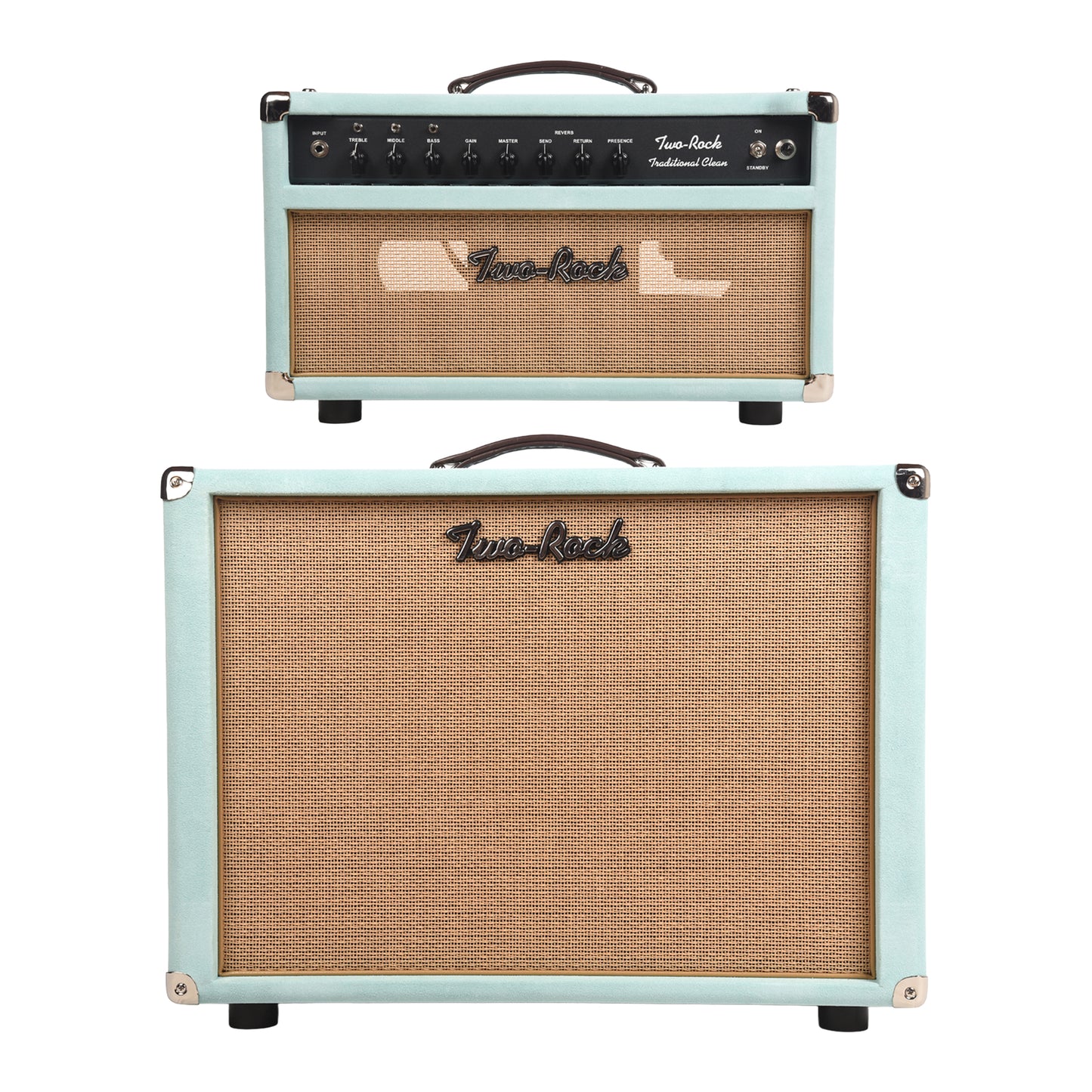 Two Rock Traditional Clean 40/20W Head and 2x12 Vertical Cabinet Mint Suede w/ Cane Grill Cloth Bundle Amps / Guitar Amps / Guitar Heads