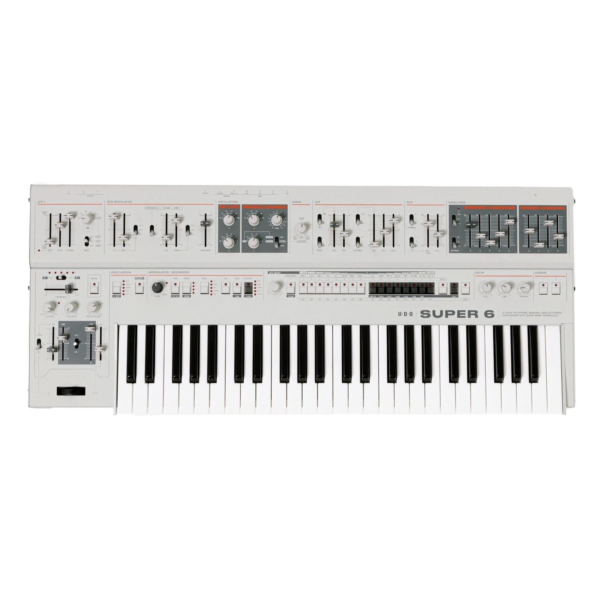UDO Super 6 Polyphonic Analog Synthesizer Limited Edition White Keyboards and Synths / Synths / Analog Synths
