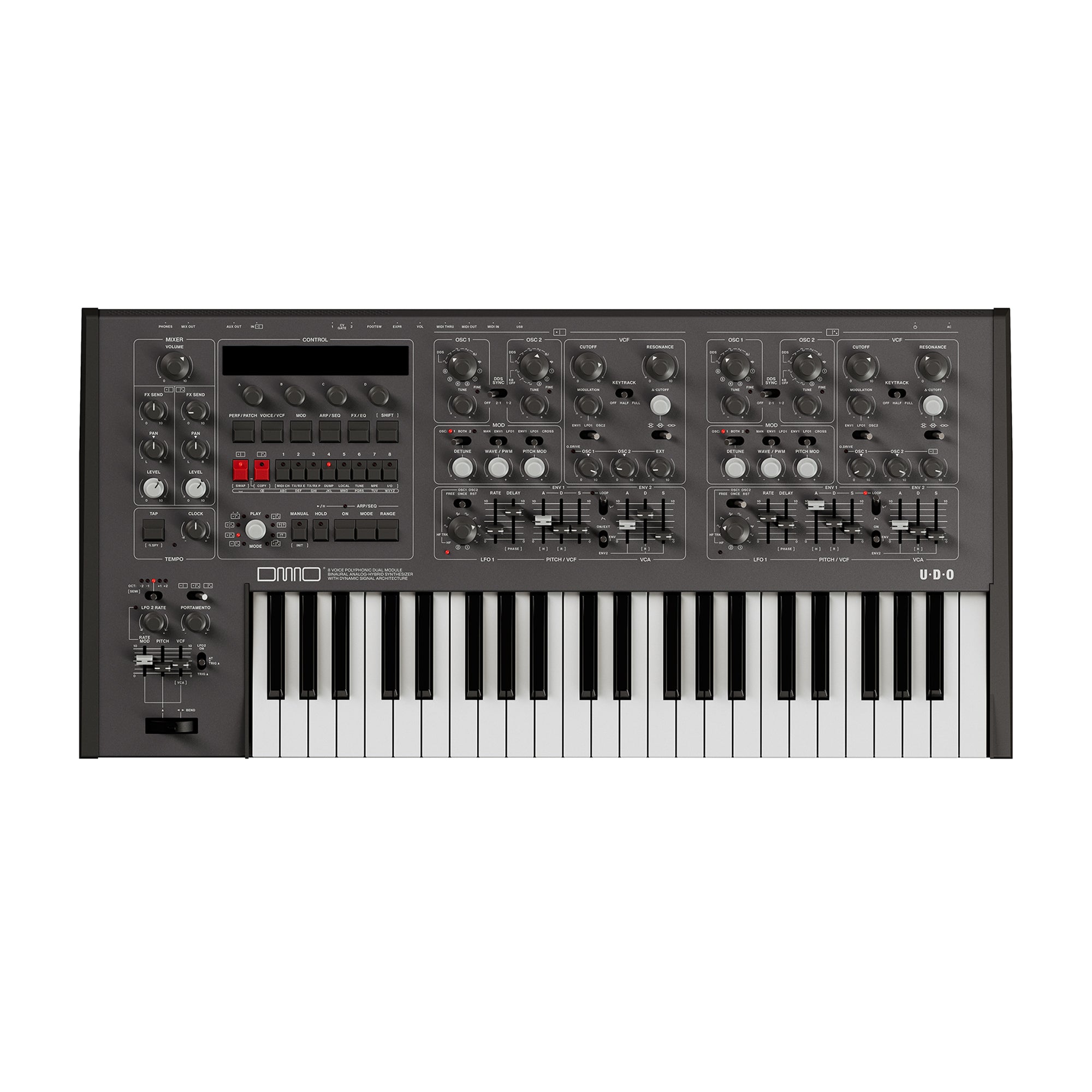 UDO DMNO 8-Voice Polyphonic Dual Module Binaural Analog Hybrid Synthesizer Black Edition Synthesizers