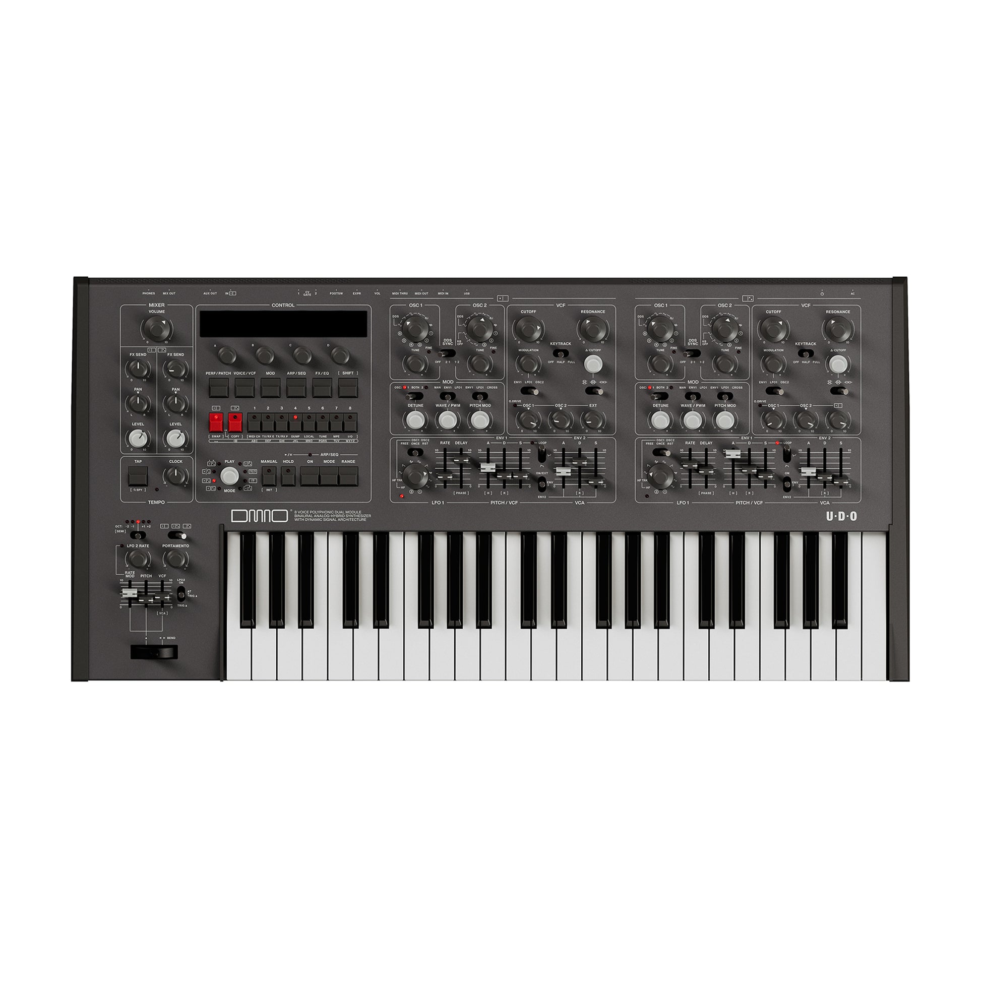 UDO DMNO 8-Voice Polyphonic Dual Module Binaural Analog Hybrid Synthesizer Black Edition Synthesizers