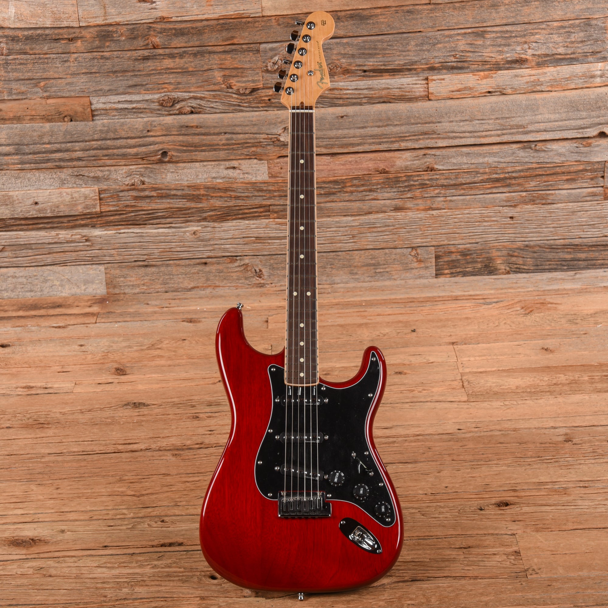 Fender American Channel Bound Stratocaster Neck With Deluxe Stratocaster Body Crimson Red Transparent 2020