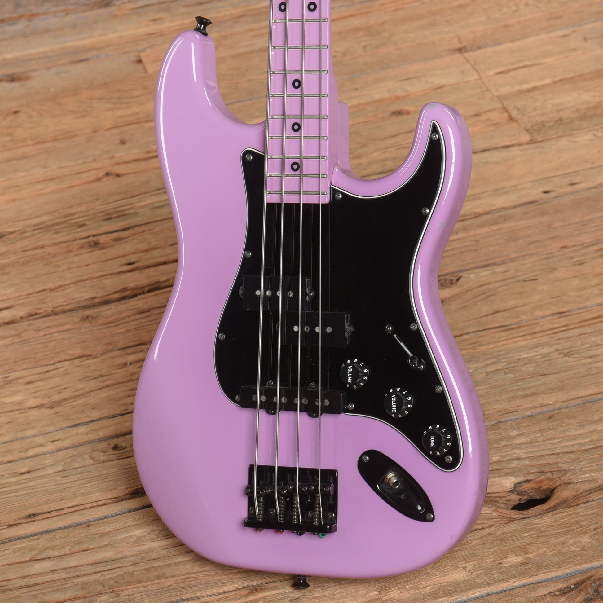 Unbranded "Strato-Bass" Lavender 1980s Bass Guitars / 4-String