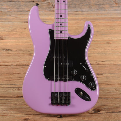 Unbranded "Strato-Bass" Lavender 1980s Bass Guitars / 4-String
