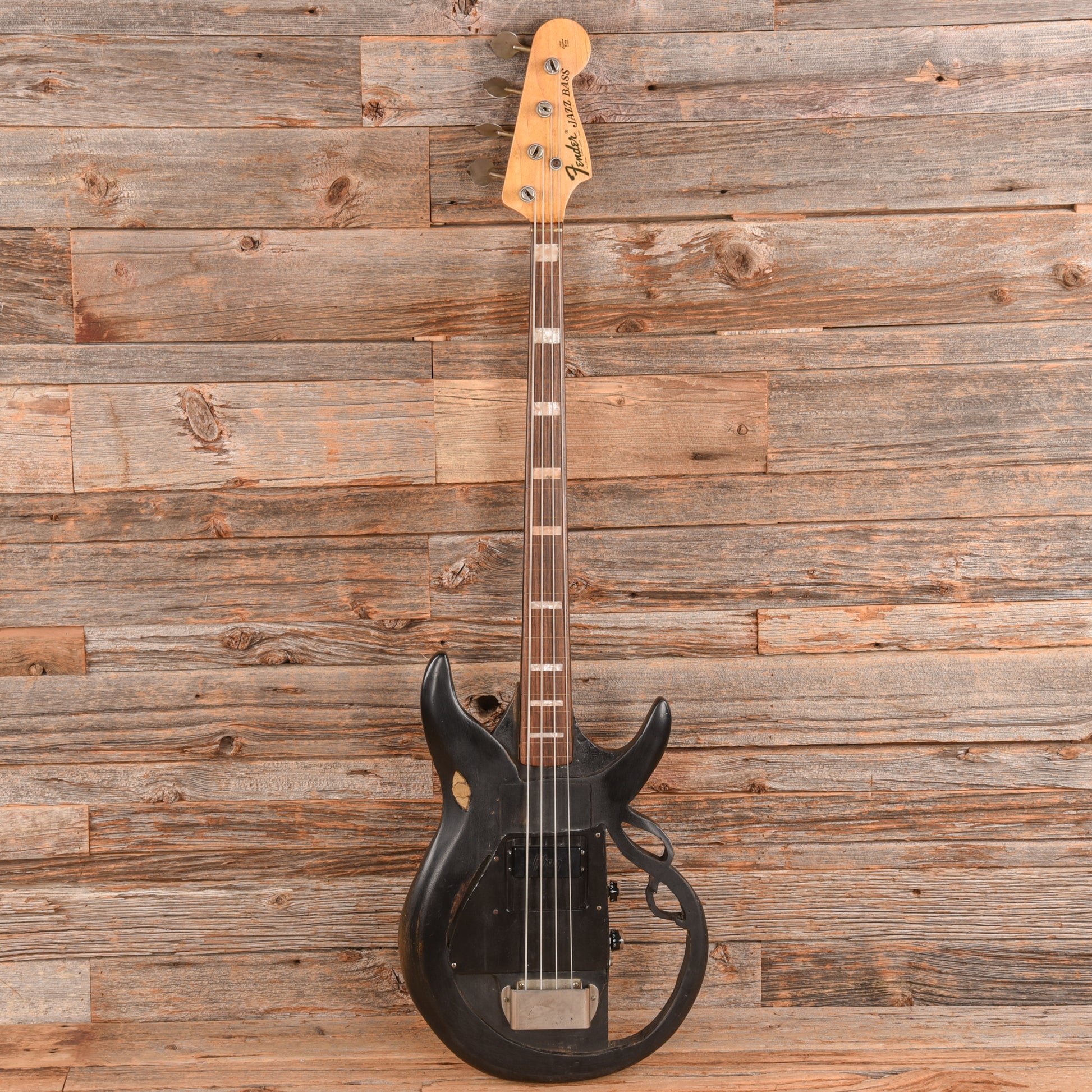Unbranded Gibder Stash Master Fretless Bass Black 1970s Bass Guitars