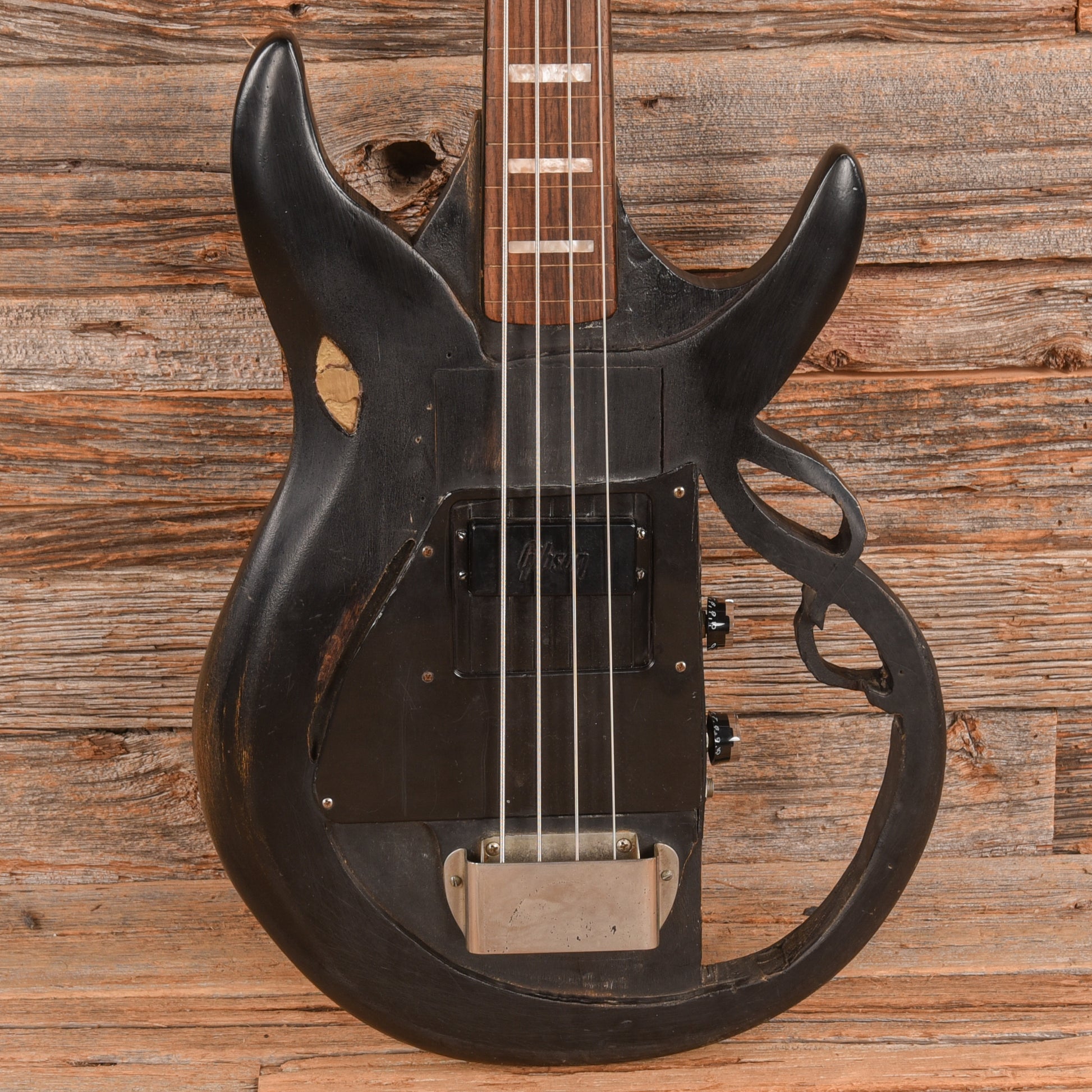 Unbranded Gibder Stash Master Fretless Bass Black 1970s Bass Guitars