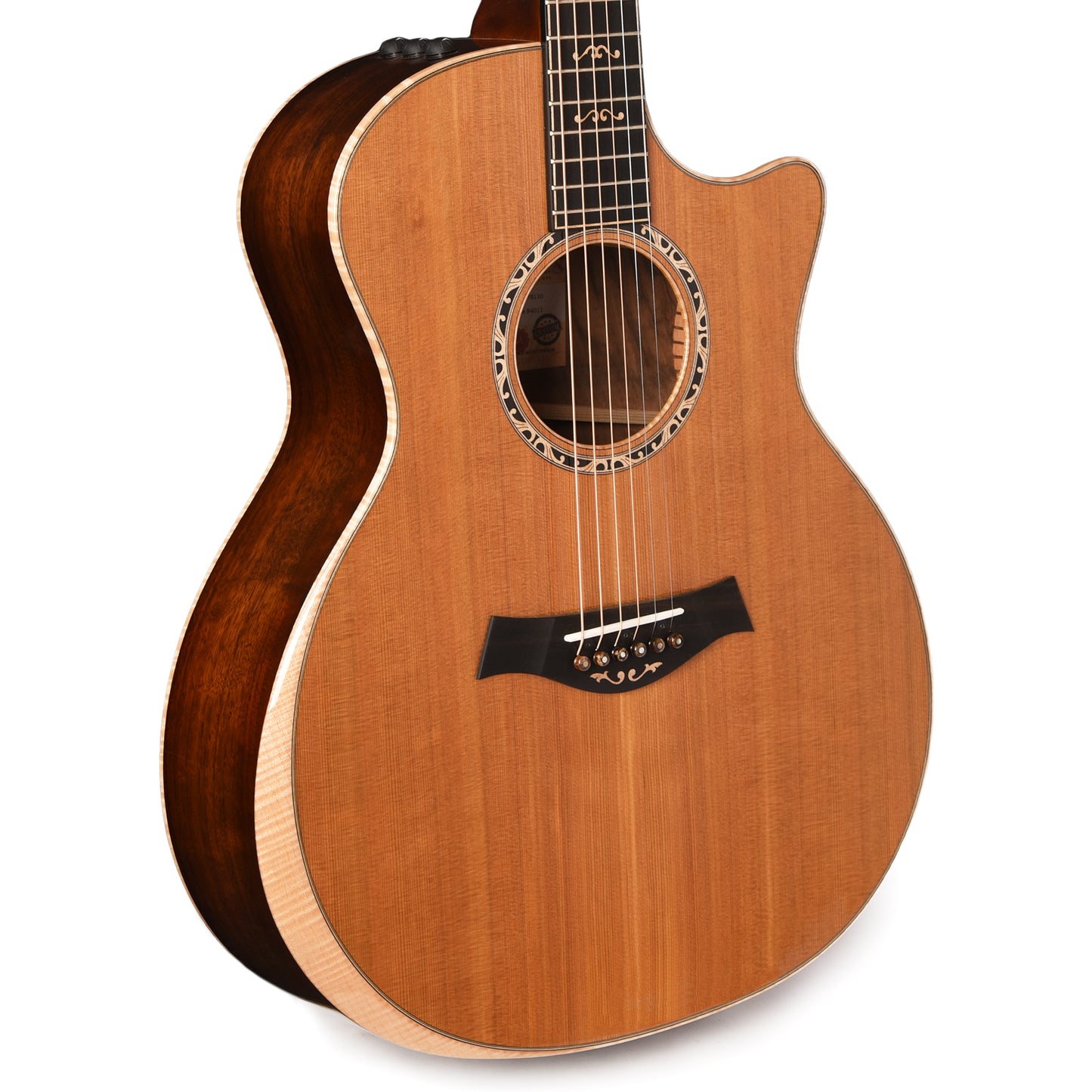 Taylor Custom "The Catch" NAMM 2024 #11 C14ce Grand Auditorium Western Red Cedar/Grafted Walnut Aged Toner Top Light Shaded Edgeburst Body