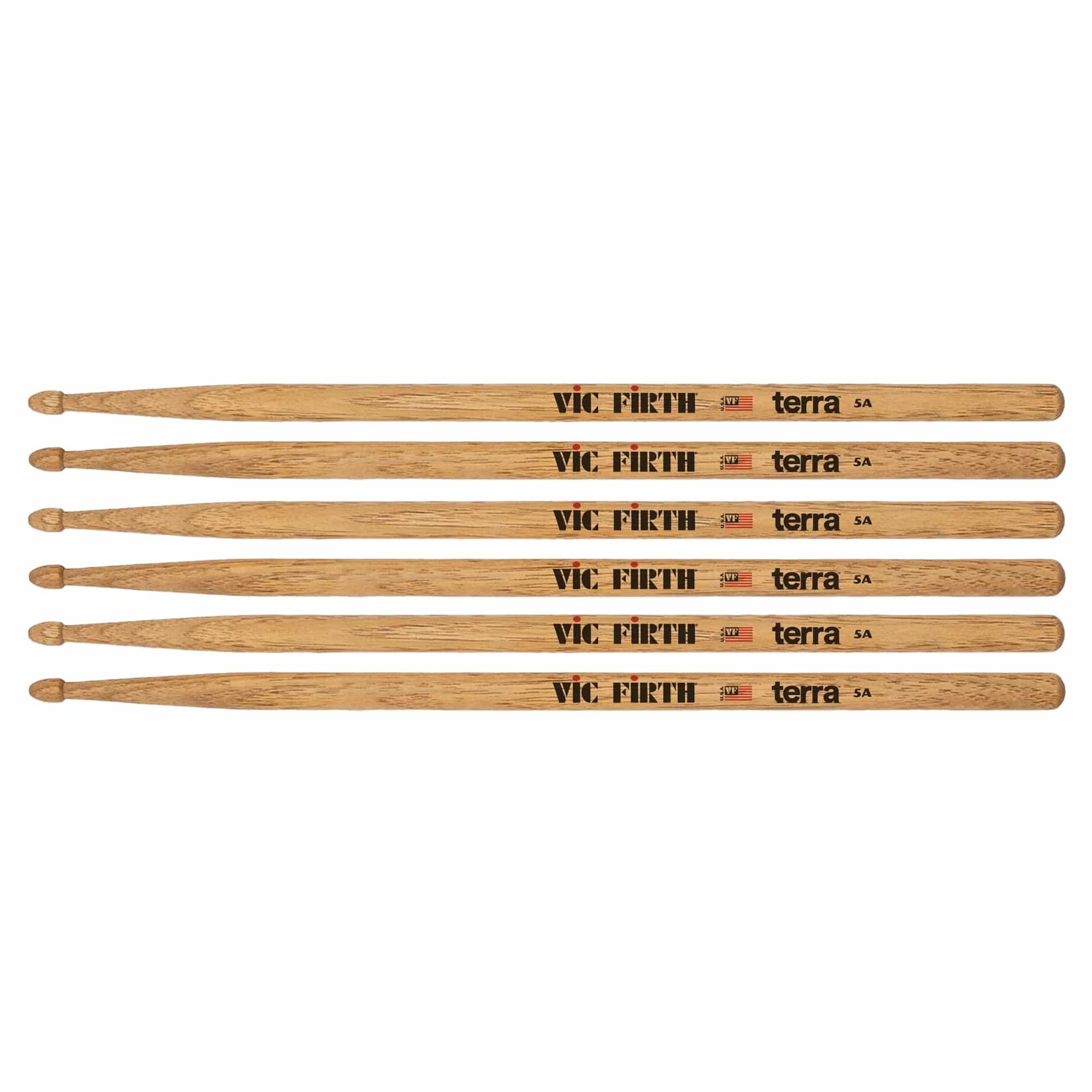Vic Firth American Classic 5AT Terra Wood Tip Drum Sticks 3-Pack Bundle Drums and Percussion / Parts and Accessories / Drum Sticks and Mallets