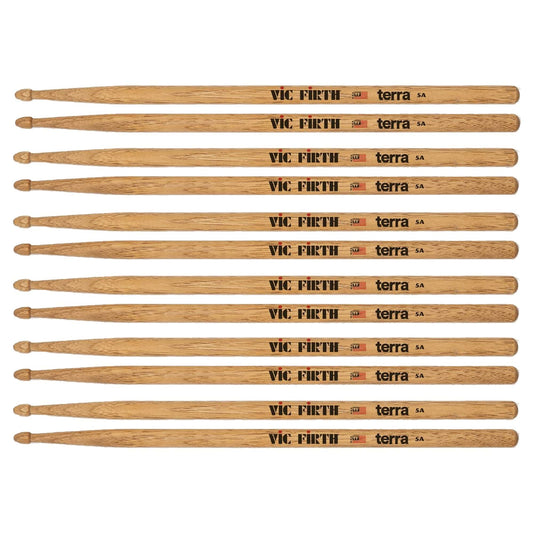 Vic Firth American Classic 5AT Terra Wood Tip Drum Sticks 6-Pack Bundle Drums and Percussion / Parts and Accessories / Drum Sticks and Mallets