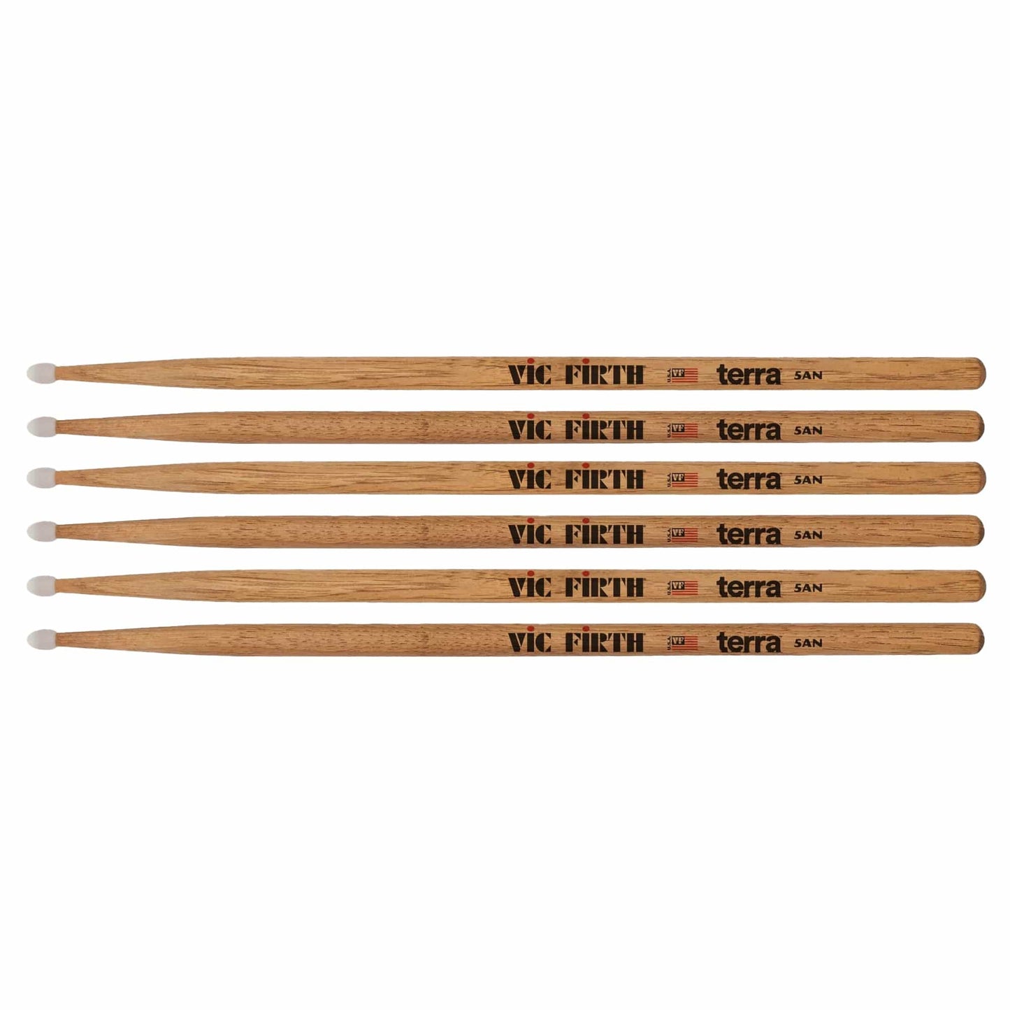 Vic Firth American Classic 5ATN Terra Nylon Tip Drum Sticks 3-Pack Bundle Drums and Percussion / Parts and Accessories / Drum Sticks and Mallets