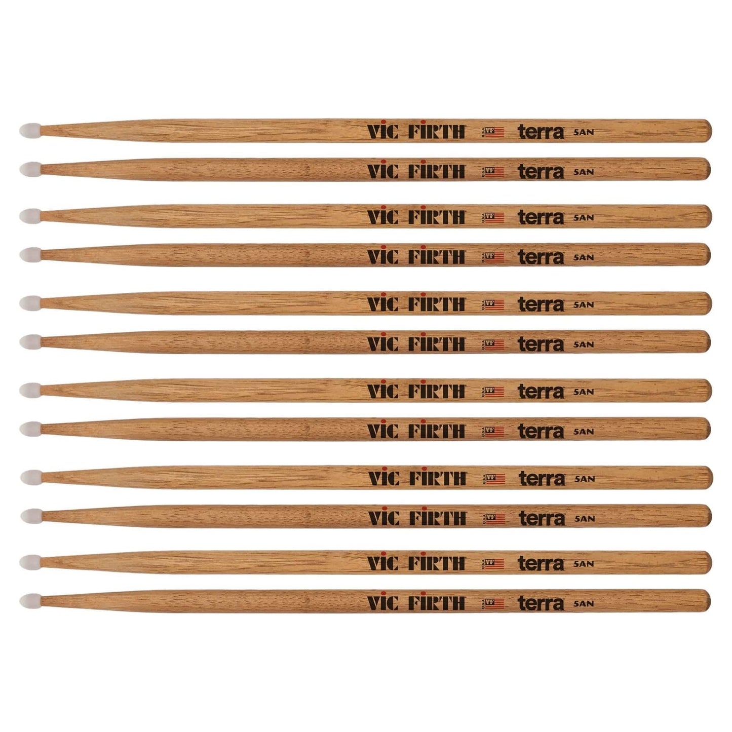 Vic Firth American Classic 5ATN Terra Nylon Tip Drum Sticks 6-Pack Bundle Drums and Percussion / Parts and Accessories / Drum Sticks and Mallets