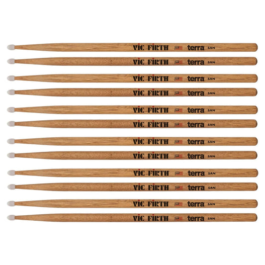 Vic Firth American Classic 5ATN Terra Nylon Tip Drum Sticks 6-Pack Bundle Drums and Percussion / Parts and Accessories / Drum Sticks and Mallets