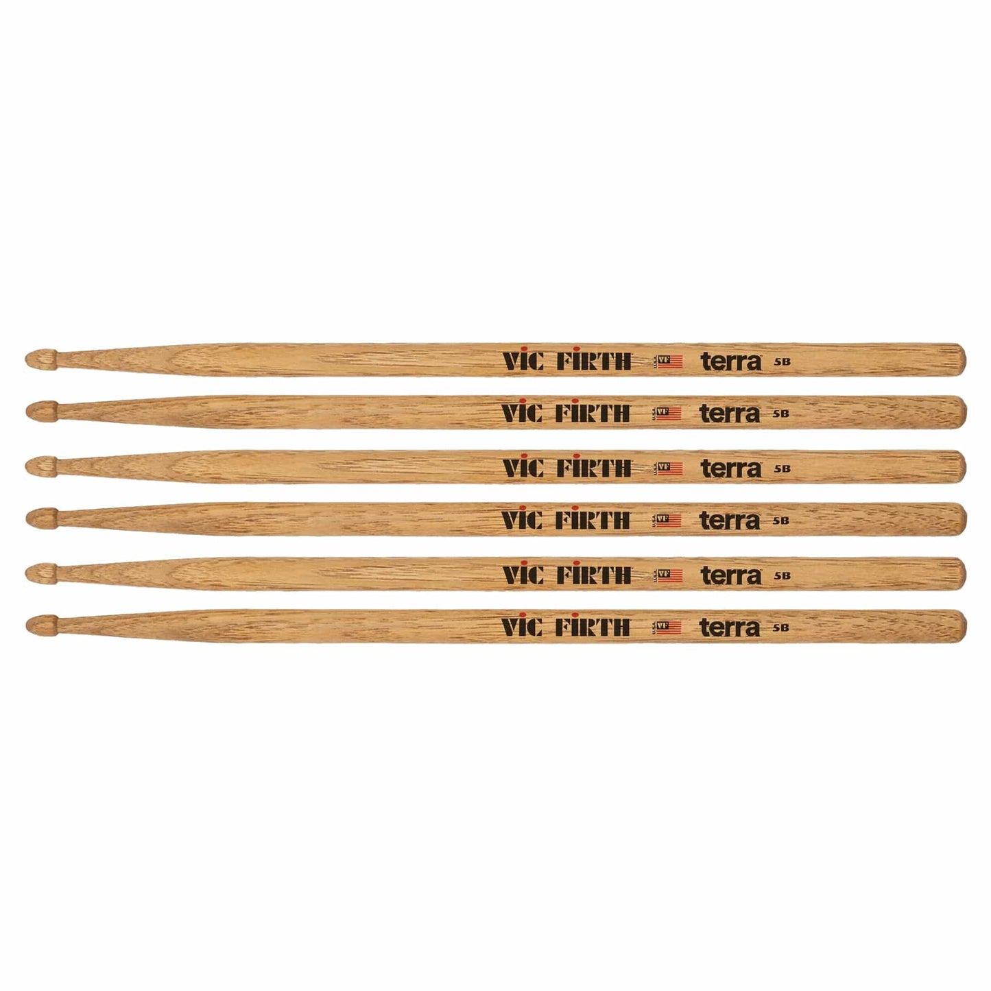 Vic Firth American Classic 5BT Terra Wood Tip Drum Sticks 3-Pack Bundle Drums and Percussion / Parts and Accessories / Drum Sticks and Mallets