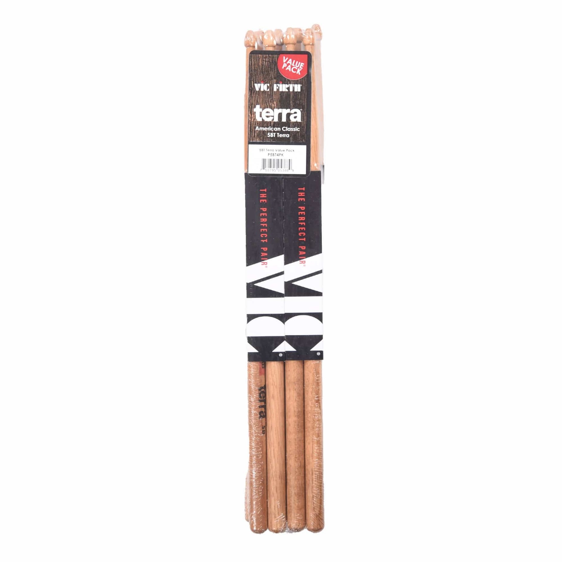 Vic Firth American Classic 5BT Terra Wood Tip Drum Sticks (3 Pair Bundle + 1 Free) Drums and Percussion / Parts and Accessories / Drum Sticks and Mallets