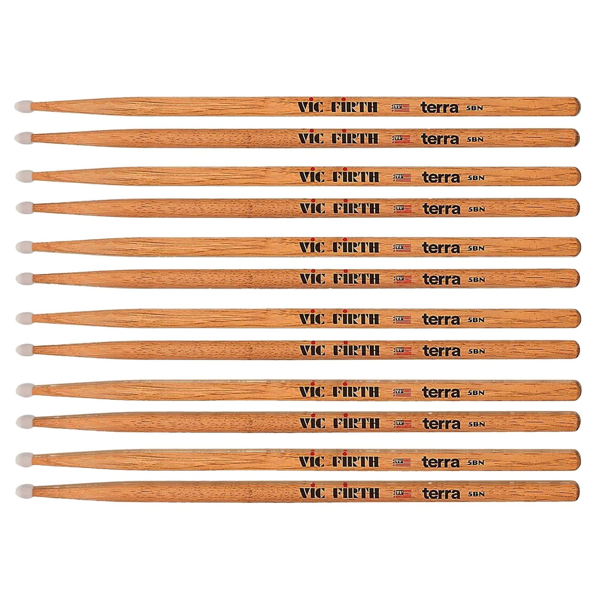Vic Firth American Classic 5BTN Nylon Tip Drum Sticks 6-Pack Bundle Drums and Percussion / Parts and Accessories / Drum Sticks and Mallets