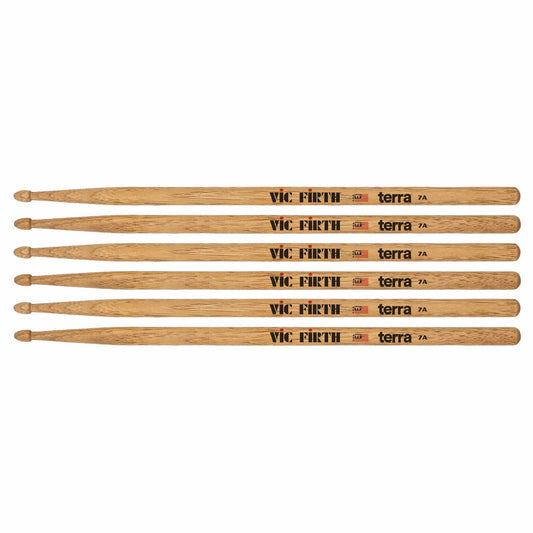 Vic Firth American Classic 7AT Terra Wood Tip Drum Sticks 3-Pack Bundle Drums and Percussion / Parts and Accessories / Drum Sticks and Mallets