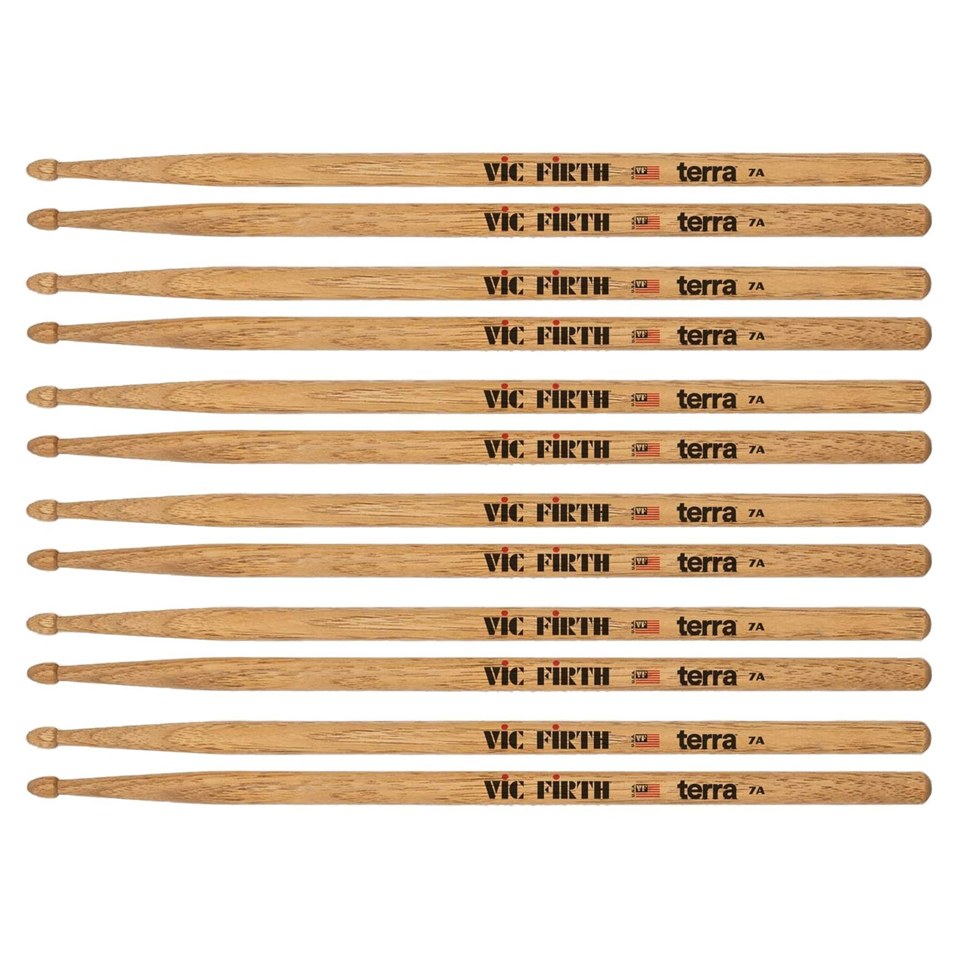 Vic Firth American Classic 7AT Terra Wood Tip Drum Sticks 6-Pack Bundle Drums and Percussion / Parts and Accessories / Drum Sticks and Mallets