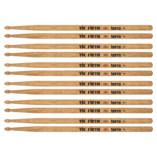Vic Firth American Classic 7AT Terra Wood Tip Drum Sticks 6-Pack Bundle Drums and Percussion / Parts and Accessories / Drum Sticks and Mallets