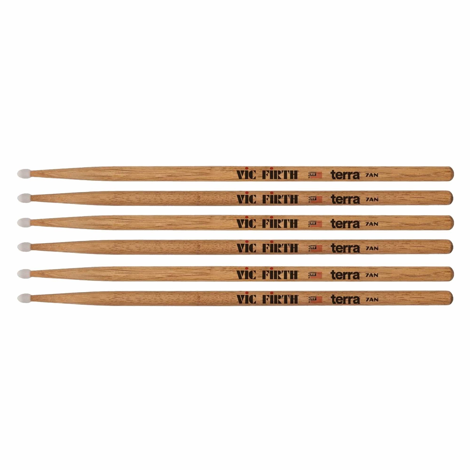 Vic Firth American Classic 7ATN Nylon Tip Drum Sticks 3-Pack Bundle Drums and Percussion / Parts and Accessories / Drum Sticks and Mallets