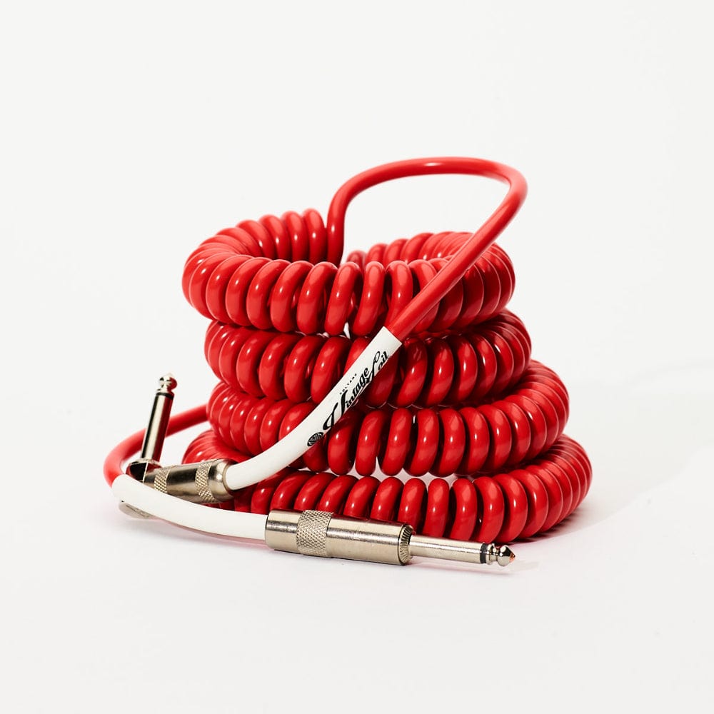 Voltage Cable Co. Vintage Coil Instrument Cable 25' Straight - Right Angle Red Accessories / Cables