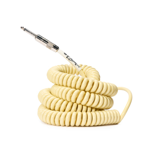 Voltage Vintage Coil V2 Chicago Cream 30' Instrument Cable w/ISO-COAT Protective Seal Straight - Right Angle Accessories / Cables