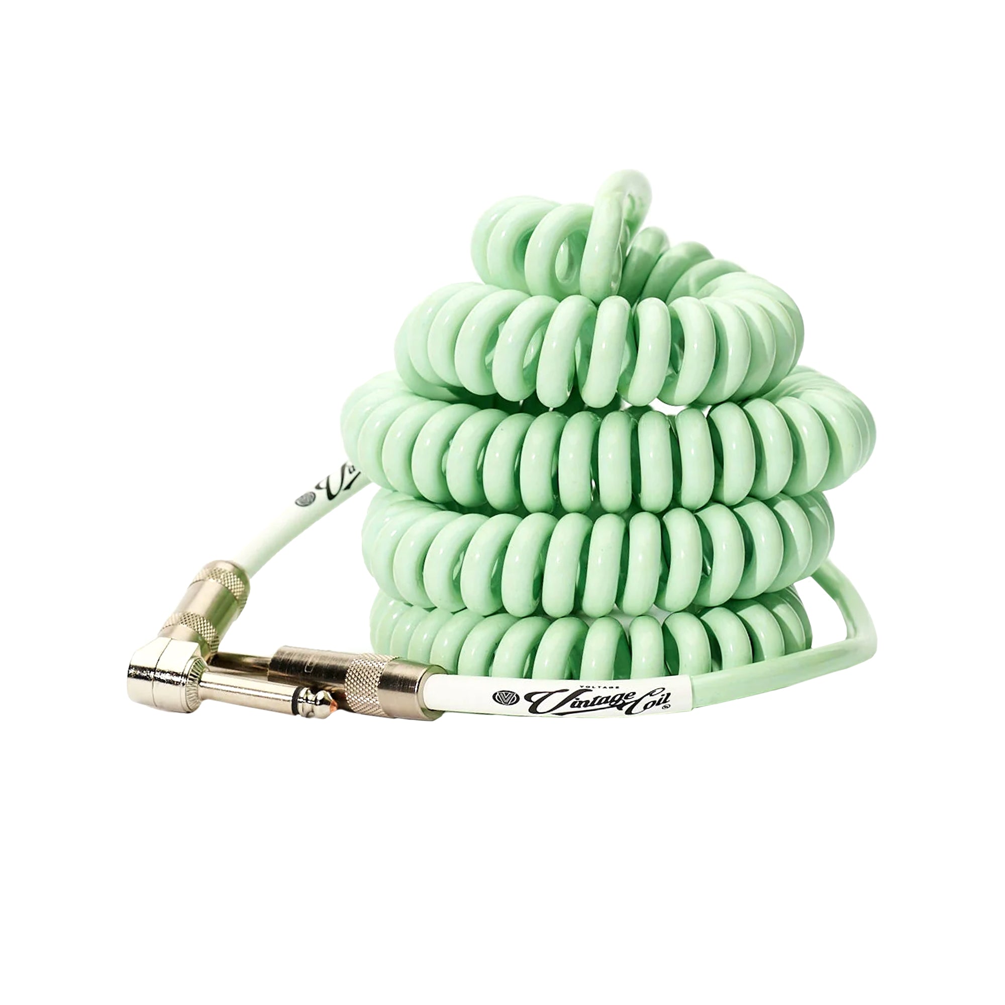 Voltage Vintage Coil V2 Surf Green 30' Instrument Cable w/ISO-COAT Protective Seal Straight - Straight Accessories / Cables