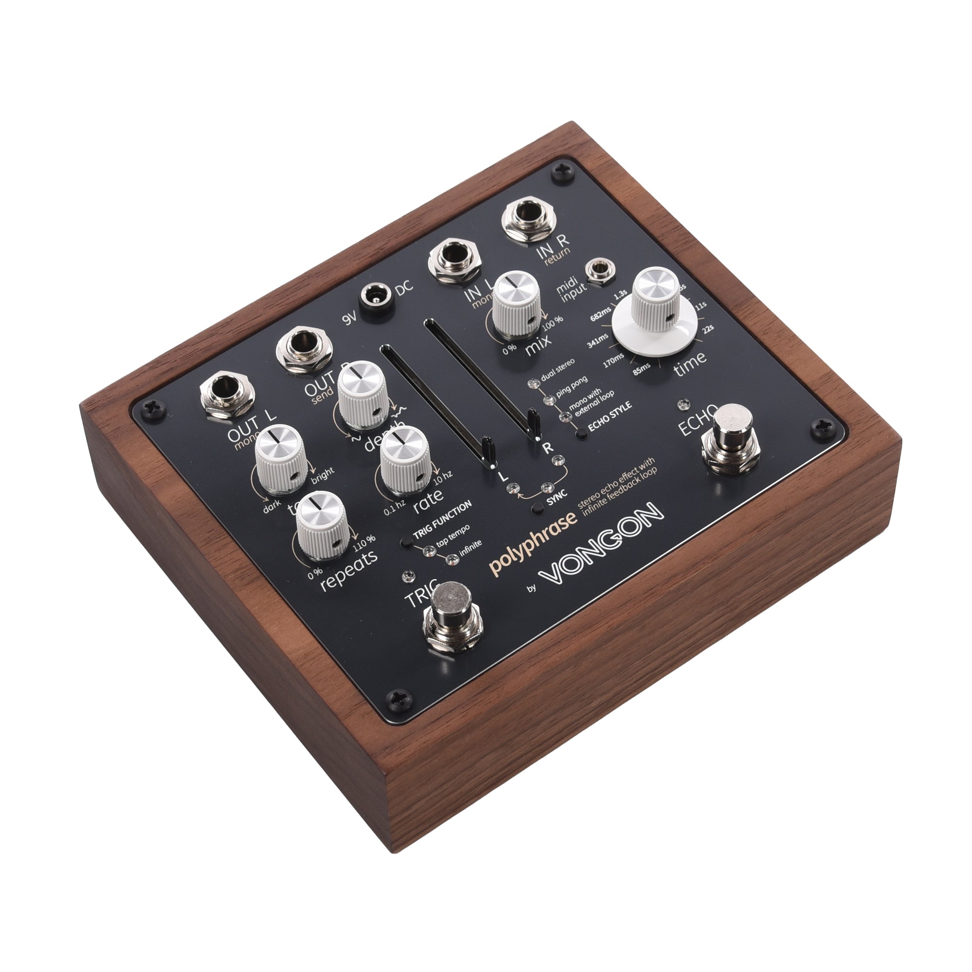 Vongon Polyphrase Stereo Echo Effects Pedal w/ Infinite Feedback Effects and Pedals / Delay
