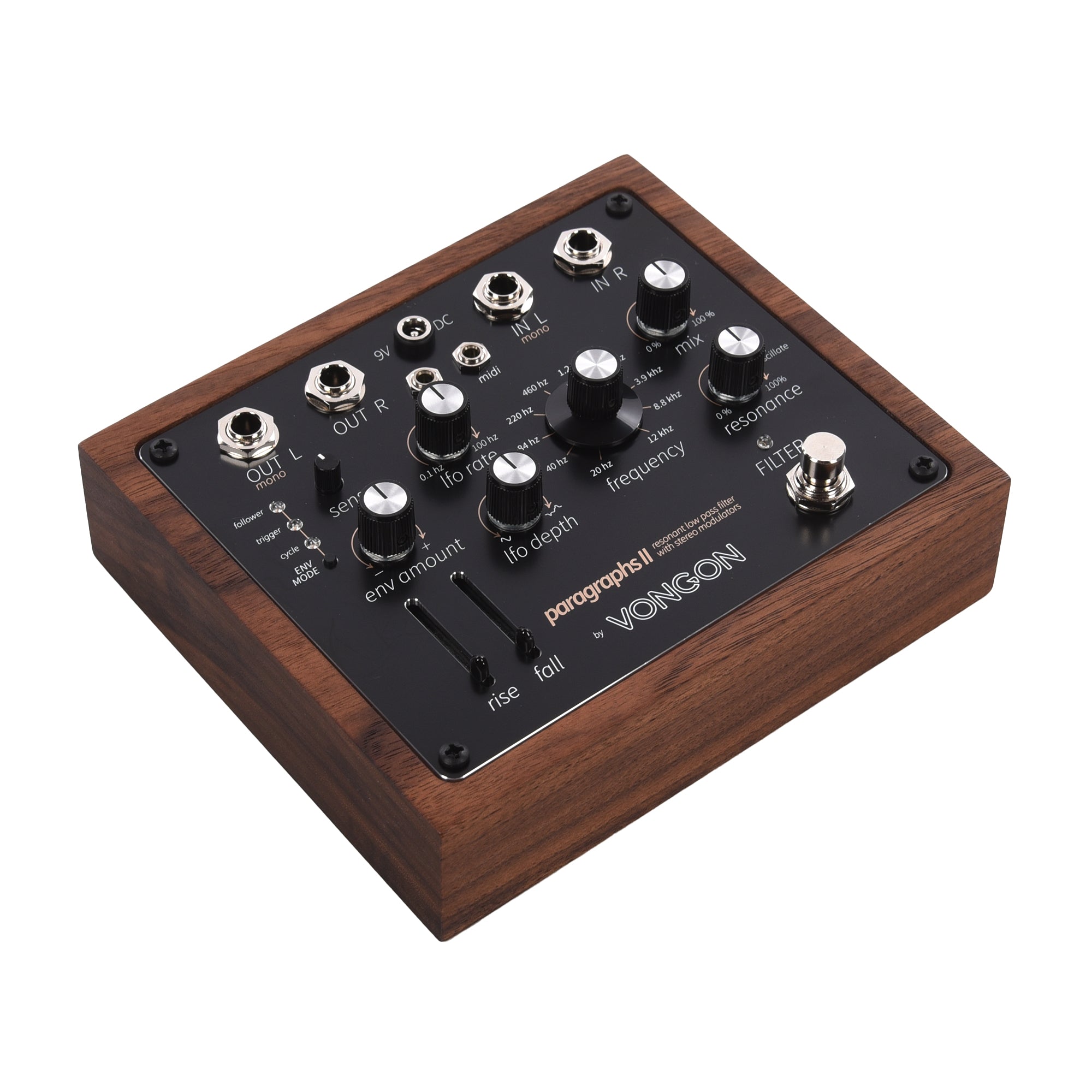 Vongon Paragraphs II Resonant Low Pass Filter Effects Pedal w/ Stereo Modulators Effects and Pedals / Wahs and Filters