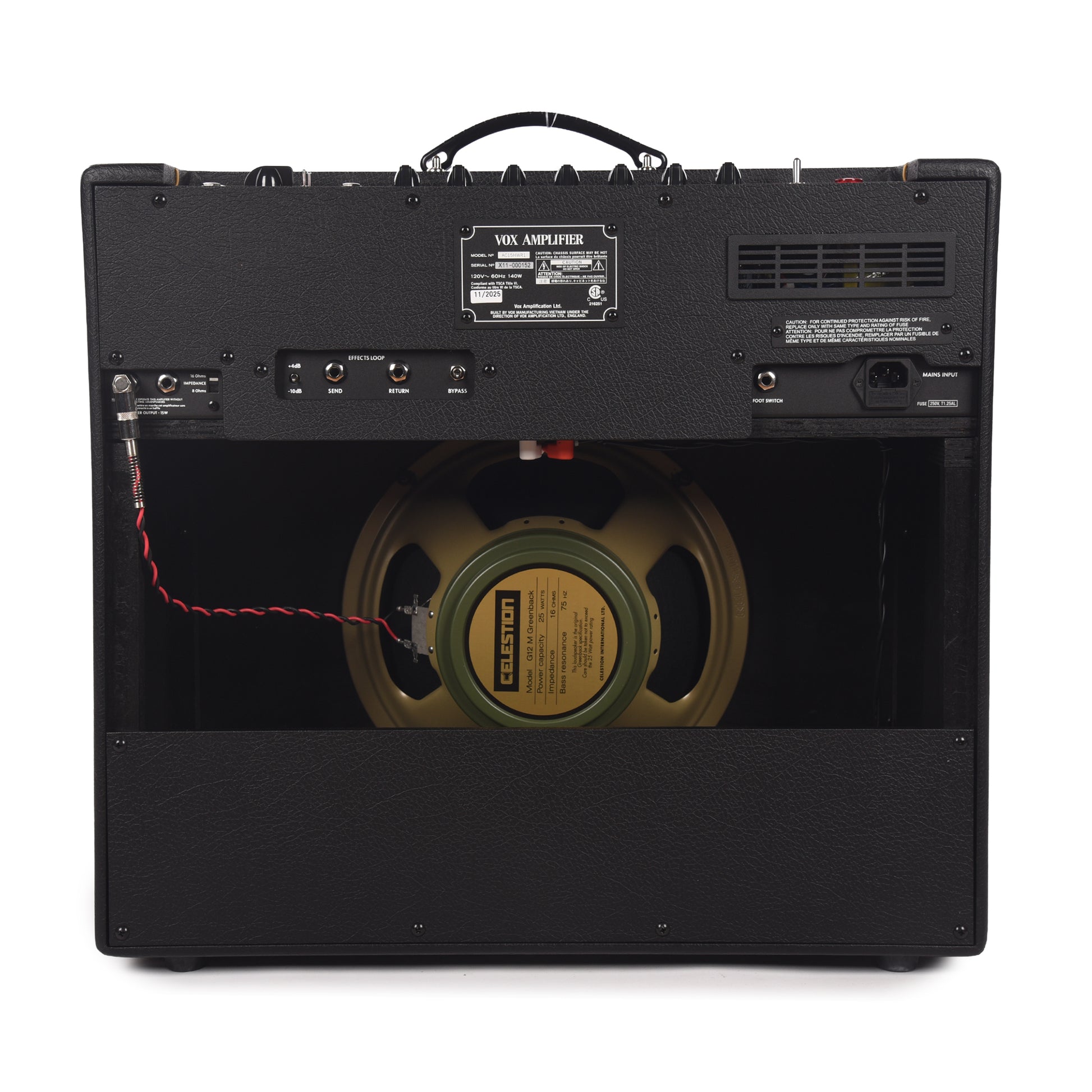 Vox AC15HWR1 15w 1x12 Handwired Guitar Combo Amp w/ Celestion Greenback Amps / Guitar Amps / Guitar Combos