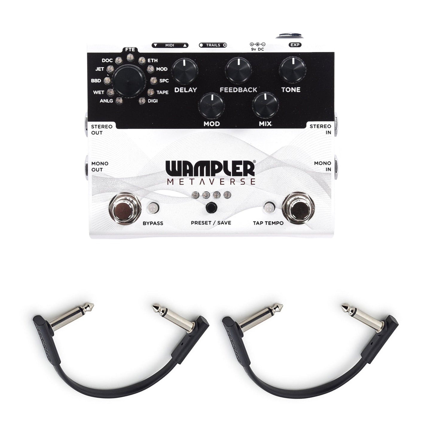 Wampler Metaverse Programmable Delay Pedal w/(2) Rockboard Flat Patch Cables Bundle Effects and Pedals / Delay