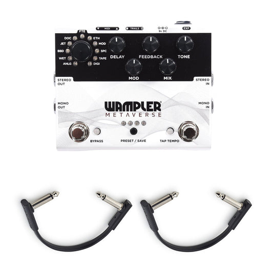Wampler Metaverse Programmable Delay Pedal w/(2) Rockboard Flat Patch Cables Bundle Effects and Pedals / Delay