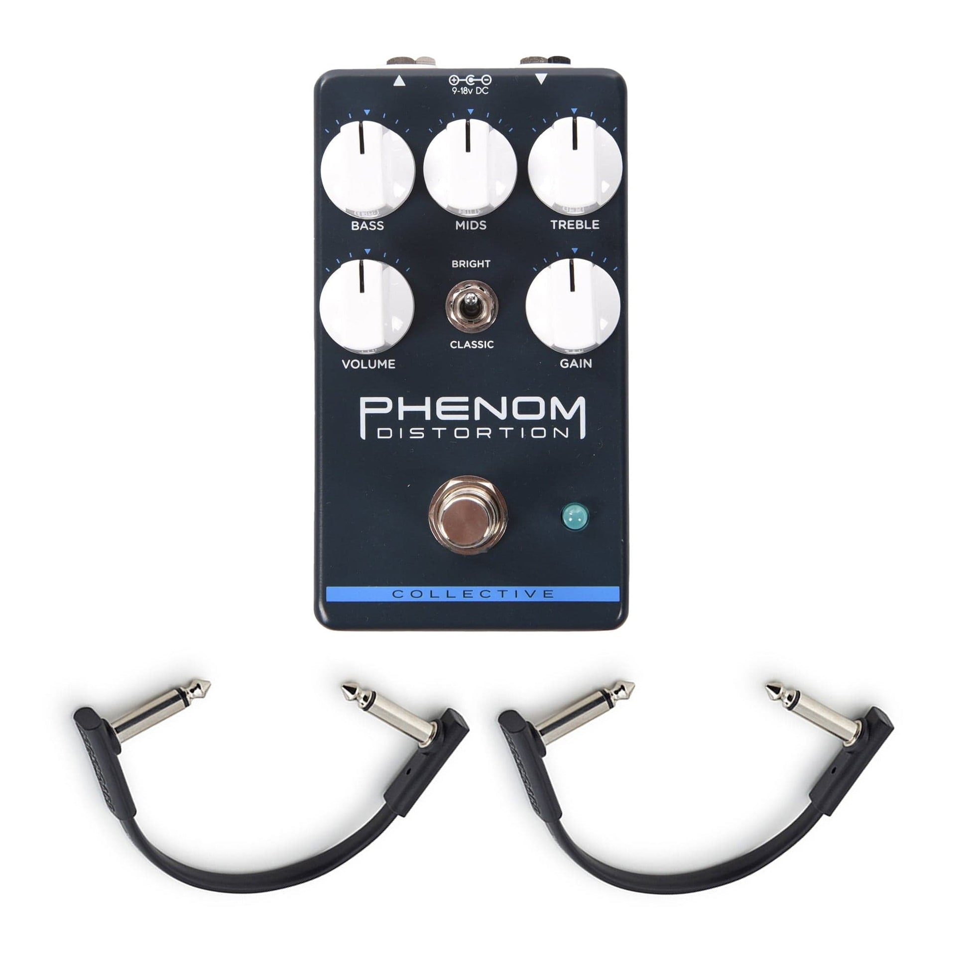 Wampler Collective Series Phenom Distortion Pedal w/(2) Rockboard Flat Patch Cables Bundle Effects and Pedals / Distortion