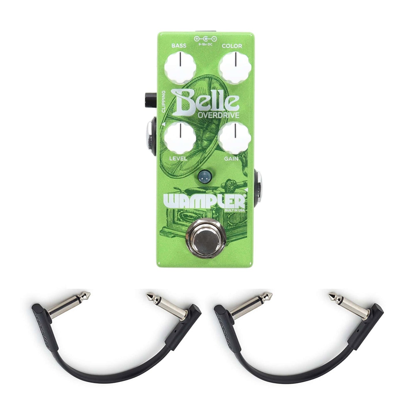 Wampler Belle Transparent Overdrive Pedal w/(2) Rockboard Flat Patch Cables Bundle Effects and Pedals / Overdrive and Boost
