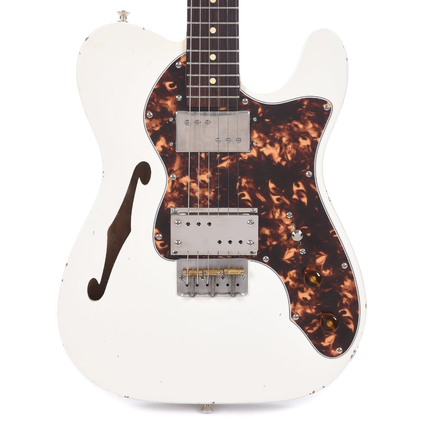 Waterslide Thinline T-Style Deluxe Coodercaster Aged White Nitro Electric Guitars / Semi-Hollow