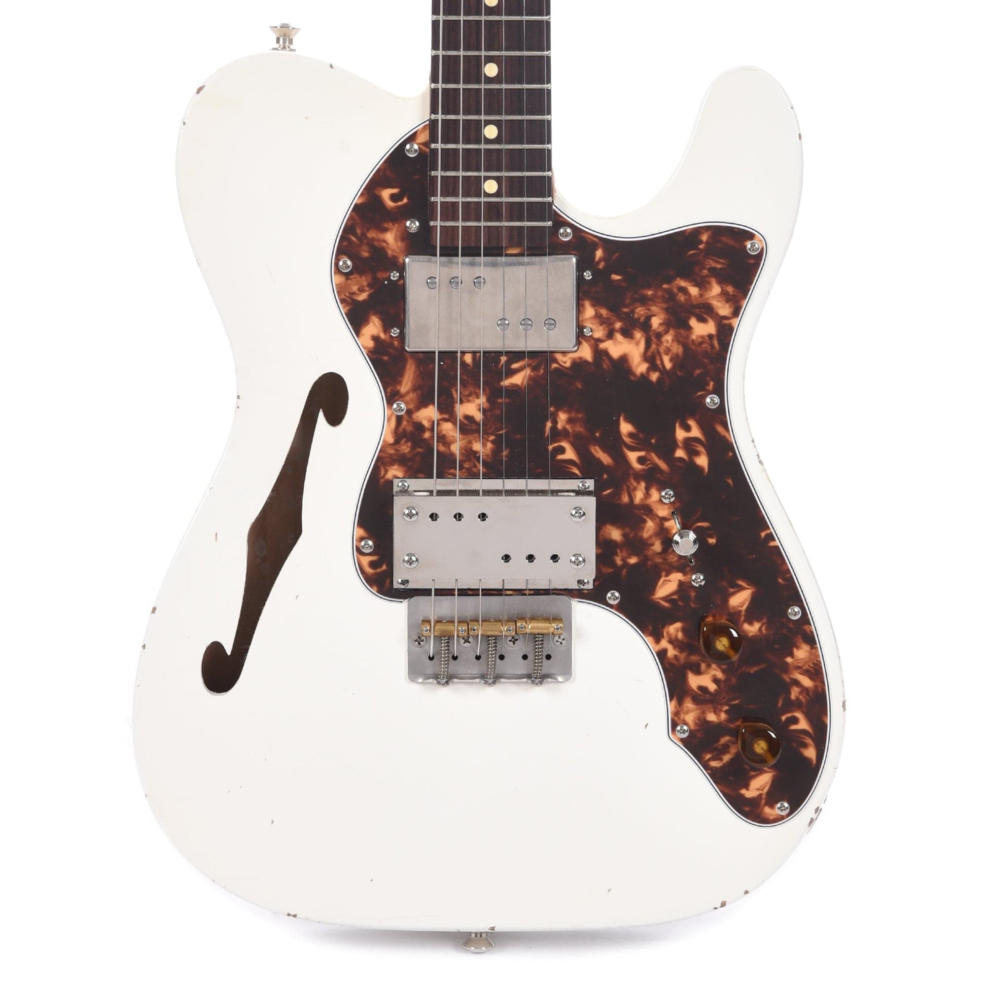 Waterslide Thinline T-Style Deluxe Coodercaster Aged White Nitro Electric Guitars / Semi-Hollow