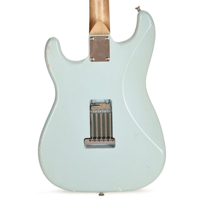 Waterslide S-Style Coodercaster Aged Sonic Blue Nitro w/ Mojo Lap Steel & Gold Foil Pickups Electric Guitars / Solid Body