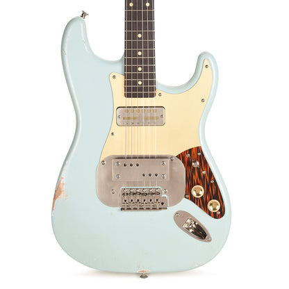 Waterslide S-Style Coodercaster Aged Sonic Blue Nitro w/ Mojo Lap Steel & Gold Foil Pickups Electric Guitars / Solid Body