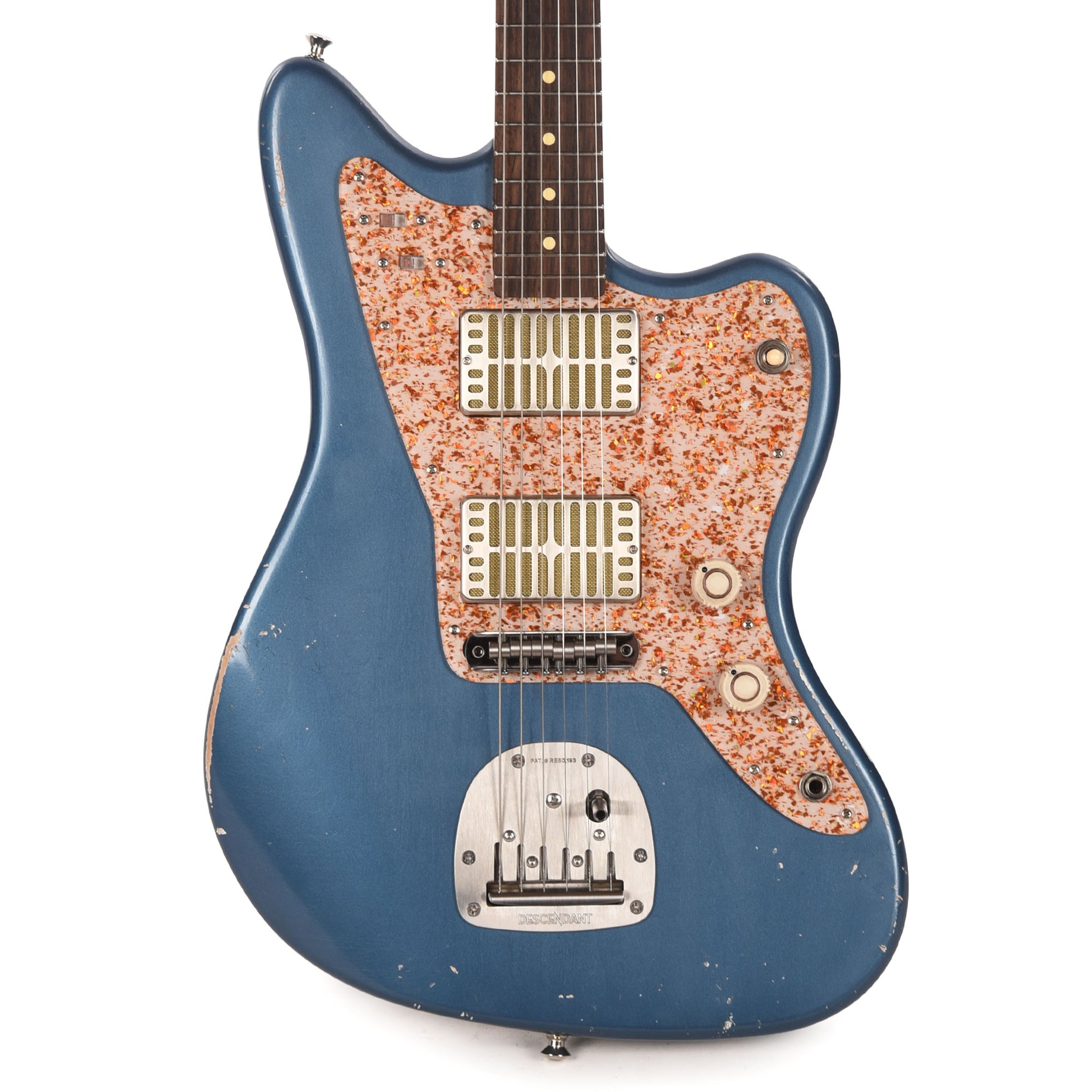 Waterslide Offset Aged Lake Placid Blue Nitro w/ Mojo Dual Foil Pickups Electric Guitars