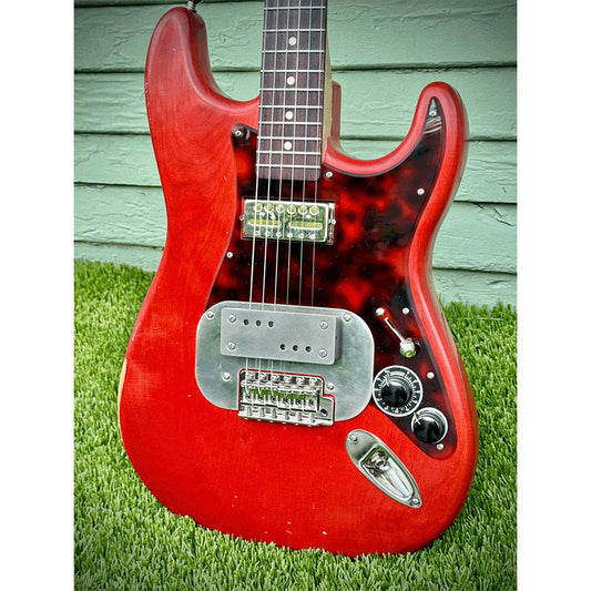Waterslide S-Style Coodercaster Aged Dirty Watermelon Nitro w/ Mojo Lap Steel & Gold Foil Pickups Electric Guitars