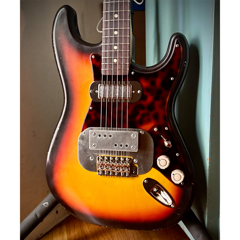 Waterslide S-Style Coodercaster Aged Sunburst Nitro w/ Mojo Lap Steel & Lollar Mini Broiler Pickups Electric Guitars