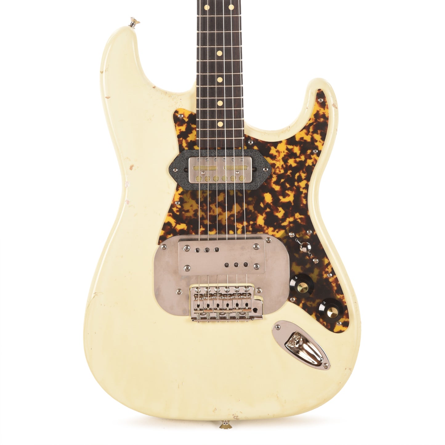 Waterslide S-Style Coodercaster Aged White Nitro w/ Mojo Lap Steel & Gold Foil Pickups Electric Guitars
