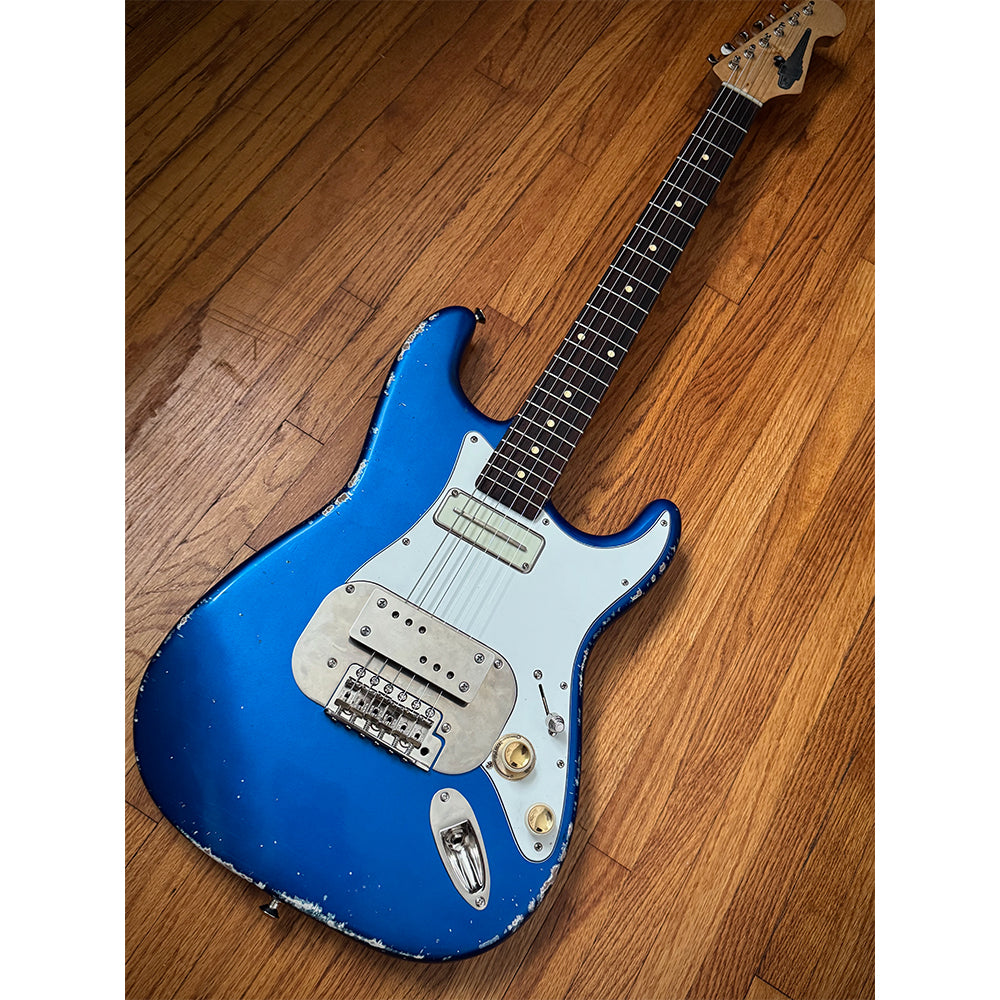 Waterslide S-Style Coodercaster Cloud Metallic Blue Nitro w/ Mojo Lap Steel & Lollar Charlie Christian Pickups Electric Guitars