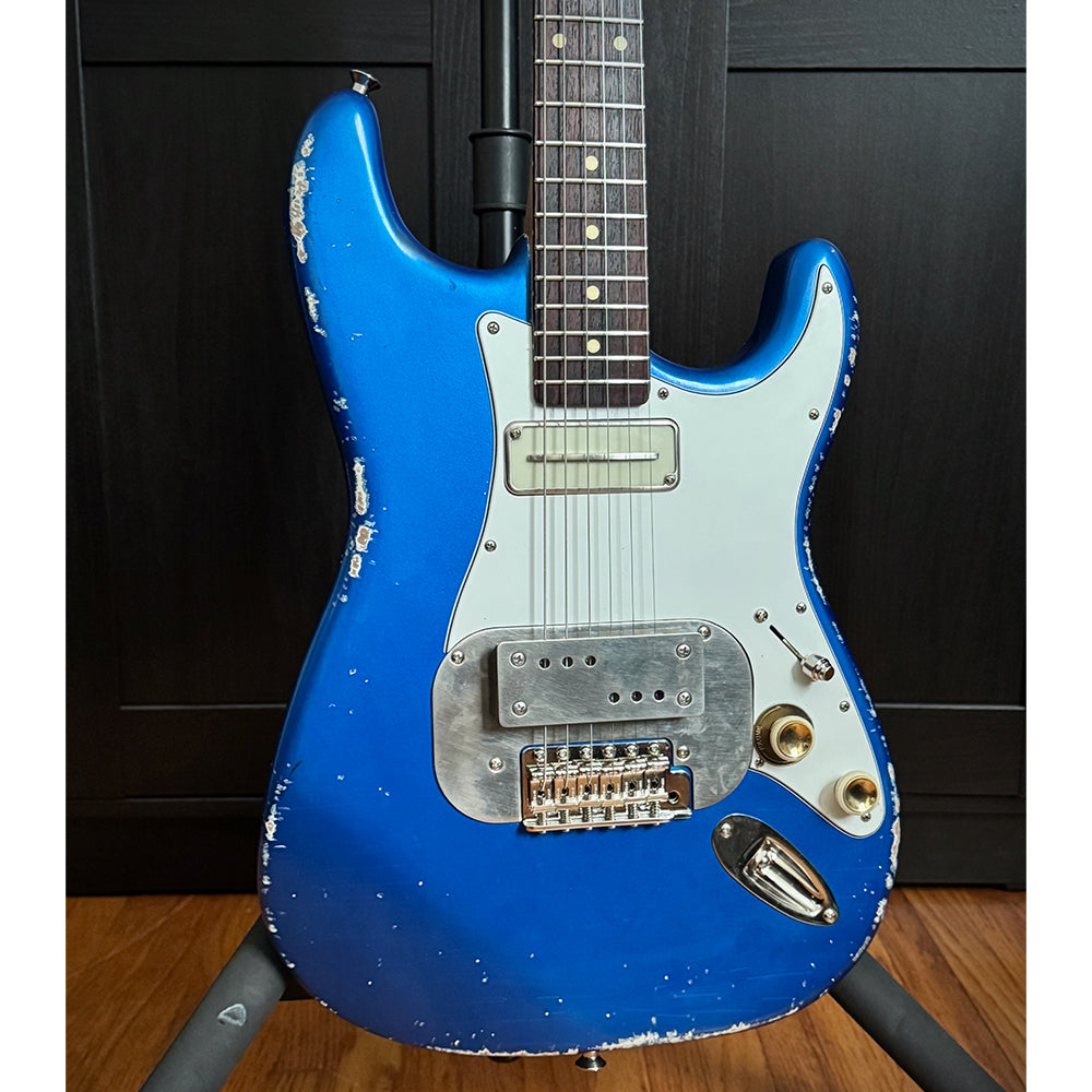 Waterslide S-Style Coodercaster Cloud Metallic Blue Nitro w/ Mojo Lap Steel & Lollar Charlie Christian Pickups Electric Guitars