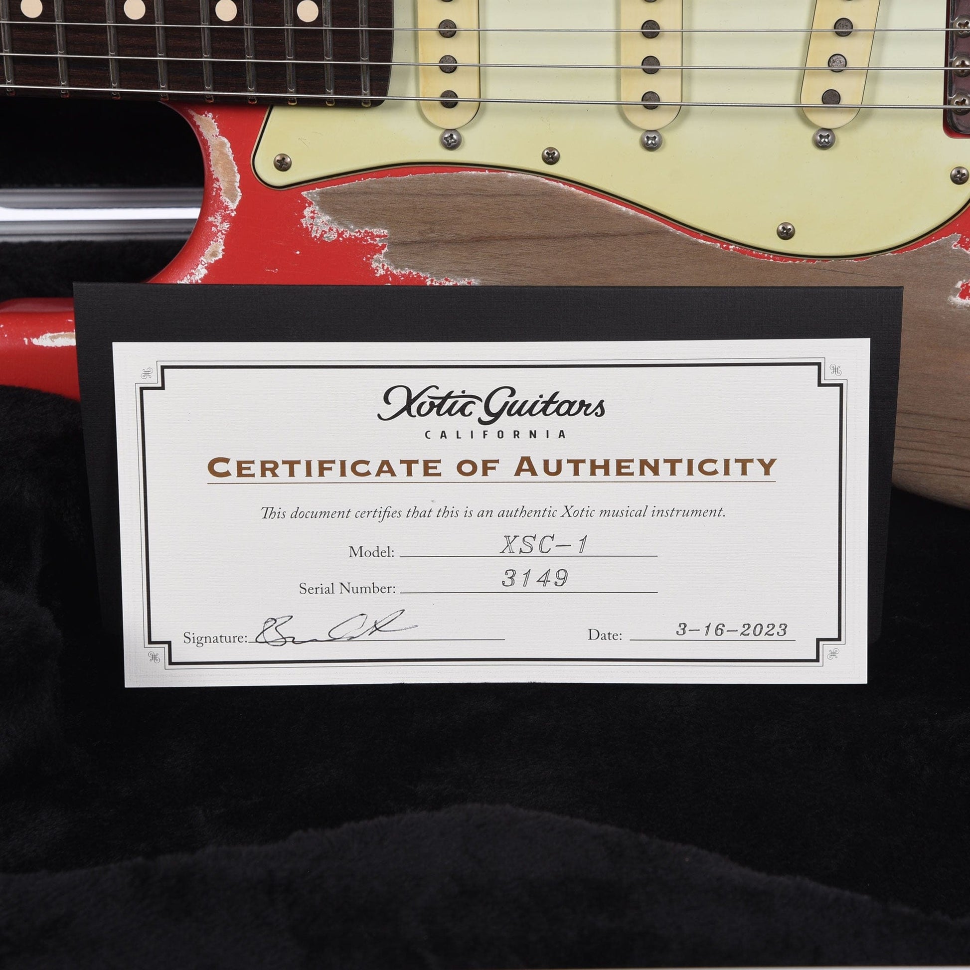 Xotic XSC-1 California Classic Super Heavy Aged Fiesta Red (Serial #3149) Electric Guitars / Solid Body