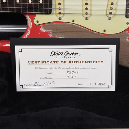 Xotic XSC-1 California Classic Super Heavy Aged Fiesta Red (Serial #3149) Electric Guitars / Solid Body